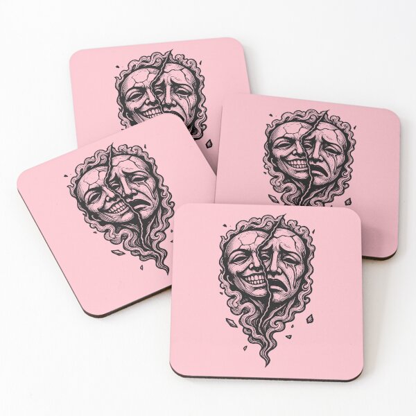 Item preview, Split Theater Masks Dark Tattoo designed and sold by MarCinu Art.