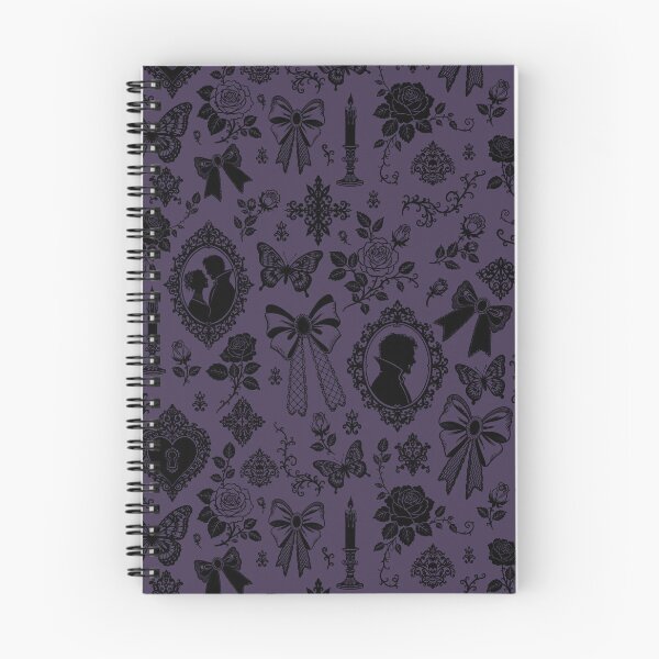 Item preview, Gothic Romance Victorian Vampire Roses Lace Bows Pattern Violet designed and sold by WildLakePatterns.