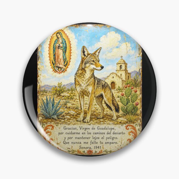 Item preview, Arte popular mexicano del exvoto del guardián del coyote designed and sold by newnomads-art.