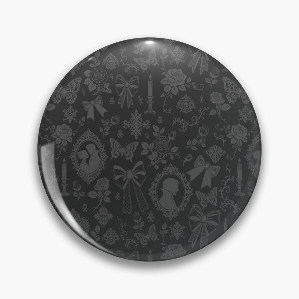 Item preview, Gothic Romance Victorian Vampire Roses Lace Bows Pattern Dark Grey designed and sold by WildLakePatterns.
