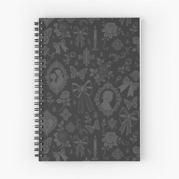 Item preview, Gothic Romance Victorian Vampire Roses Lace Bows Pattern Dark Grey designed and sold by WildLakePatterns.