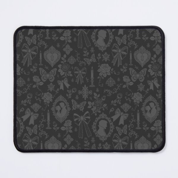 Item preview, Gothic Romance Victorian Vampire Roses Lace Bows Pattern Dark Grey designed and sold by WildLakePatterns.