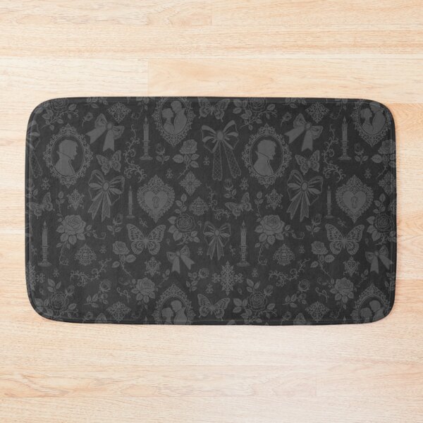 Item preview, Gothic Romance Victorian Vampire Roses Lace Bows Pattern Dark Grey designed and sold by WildLakePatterns.