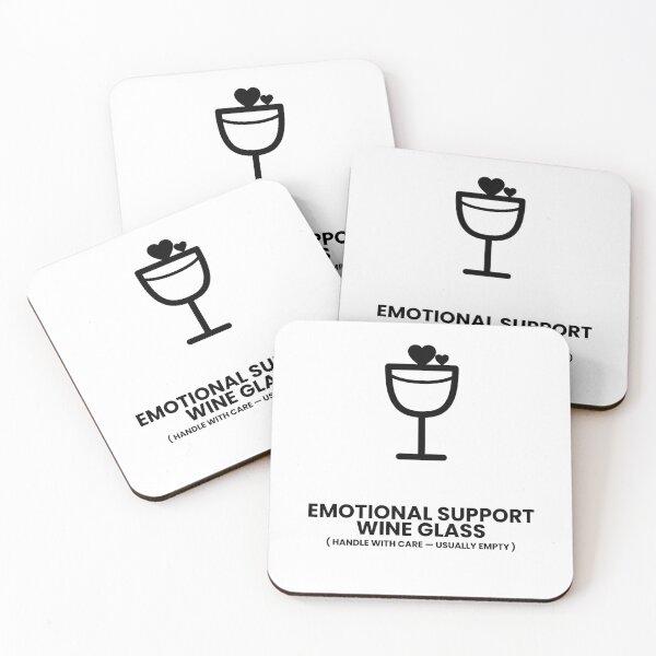 Item preview, Emotional Support Wine Glass — Funny Illustration designed and sold by Off Beat Tee Hut.