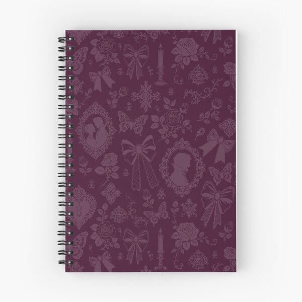 Item preview, Gothic Romance Victorian Vampire Roses Lace Bows Pattern Deep Purple designed and sold by WildLakePatterns.