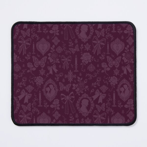 Item preview, Gothic Romance Victorian Vampire Roses Lace Bows Pattern Deep Purple designed and sold by WildLakePatterns.
