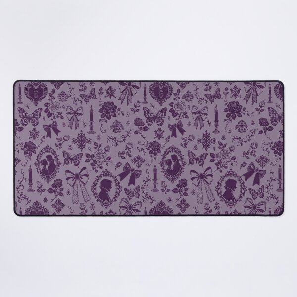 Item preview, Gothic Romance Victorian Vampire Roses Lace Bows Pattern Lavender designed and sold by WildLakePatterns.