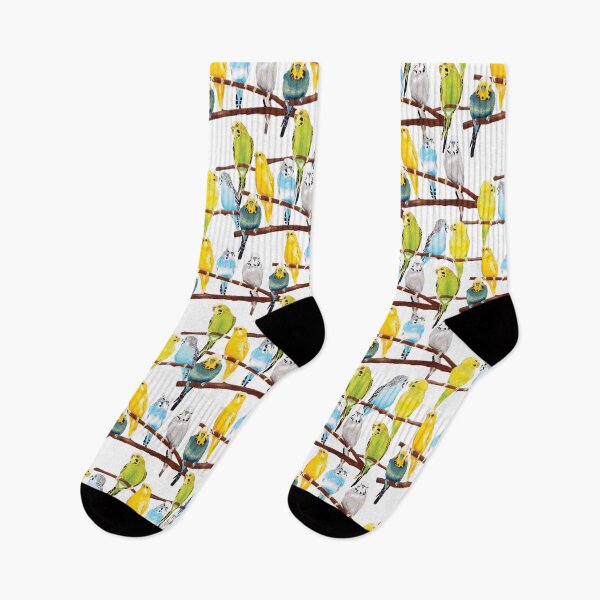 Item preview, A colourful Budgie watercolour pattern designed and sold by By Kelly Attenborough.