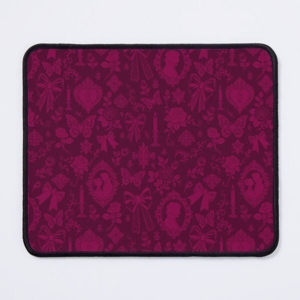 Item preview, Gothic Romance Victorian Vampire Roses Lace Bows Pattern Burgundy designed and sold by WildLakePatterns.
