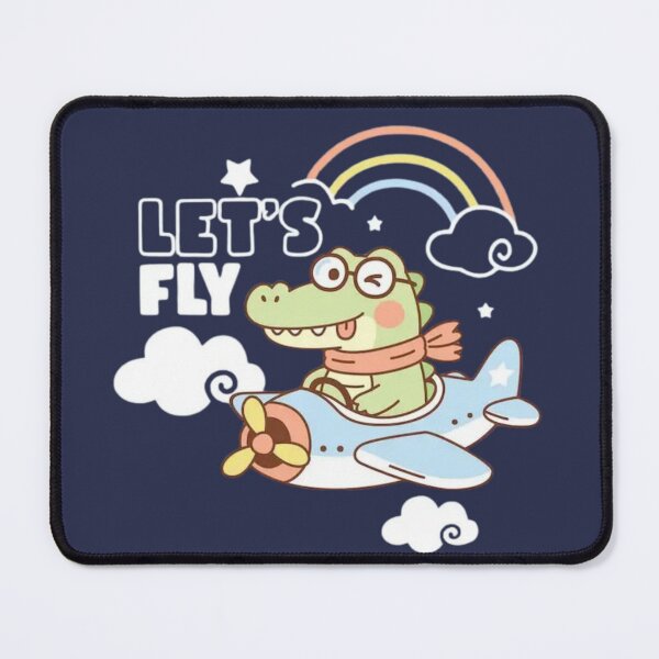 Item preview, Let's Fly Cute Crocodile Pilot Cartoon Airplane Typography Design designed and sold by RajDeals.
