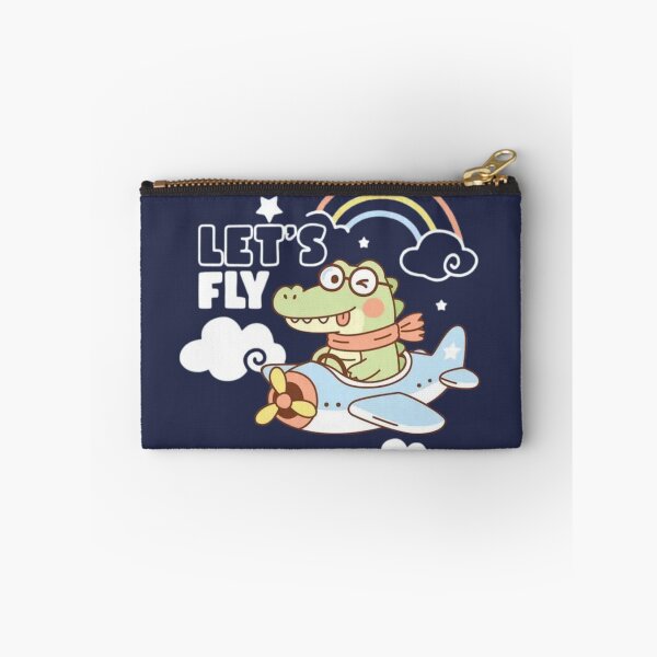 Item preview, Let's Fly Cute Crocodile Pilot Cartoon Airplane Typography Design designed and sold by RajDeals.