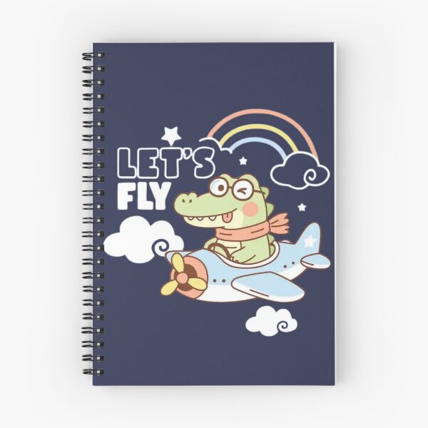 Item preview, Let's Fly Cute Crocodile Pilot Cartoon Airplane Typography Design designed and sold by RajDeals.
