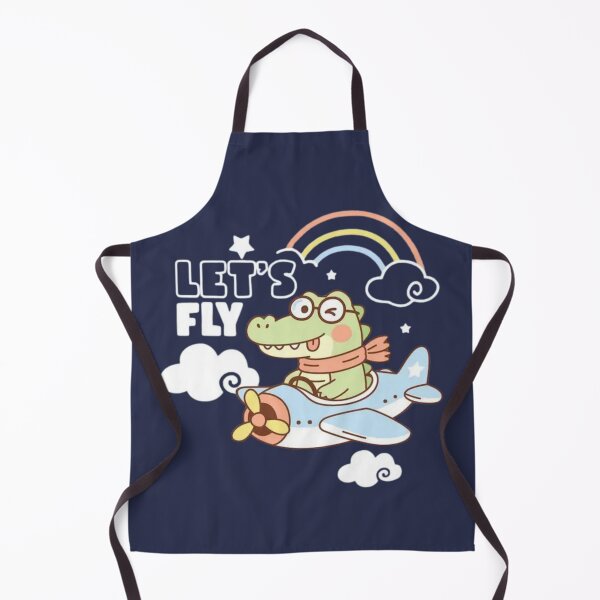 Item preview, Let's Fly Cute Crocodile Pilot Cartoon Airplane Typography Design designed and sold by RajDeals.