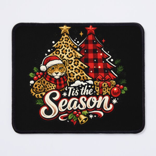 Item preview, 'Tis the Season Leopard and Red Plaid Christmas Design designed and sold by KristenosNehk.