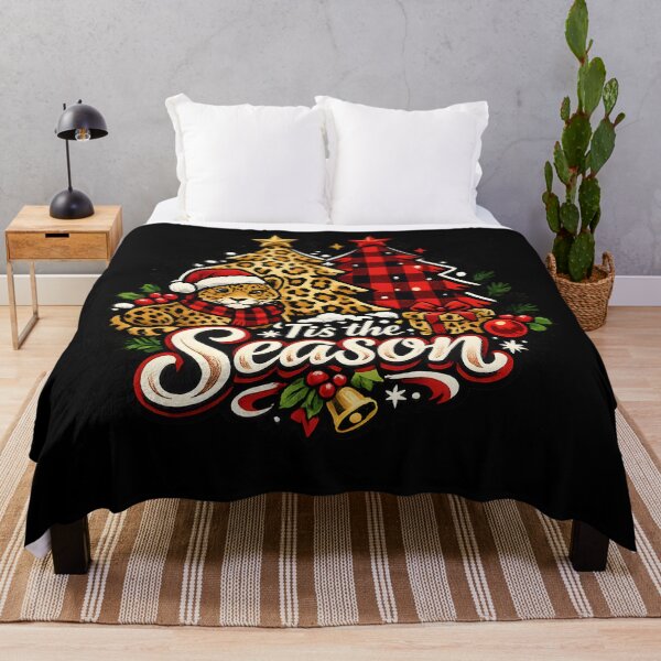 Item preview, 'Tis the Season Leopard and Red Plaid Christmas Design designed and sold by KristenosNehk.