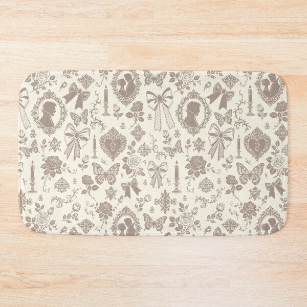 Item preview, Gothic Romance Victorian Vampire Roses Lace Bows Pattern Sepia designed and sold by WildLakePatterns.