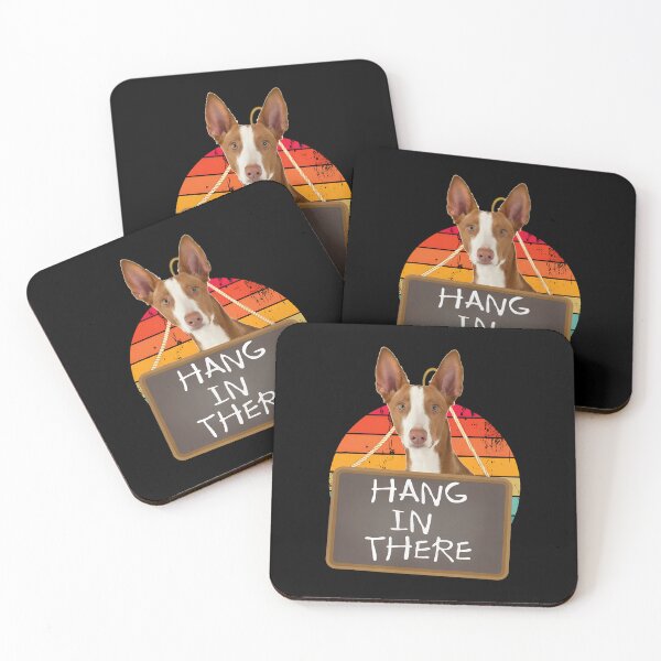 Item preview, Hang in There Ibizan Hound Dog Retro Sunset designed and sold by cottewna.