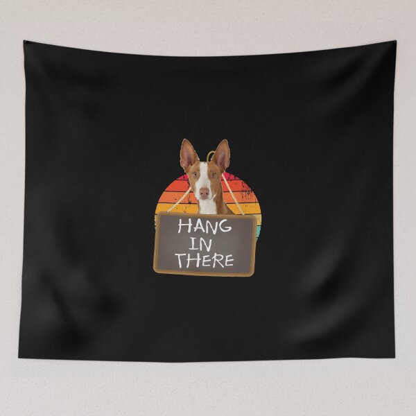 Item preview, Hang in There Ibizan Hound Dog Retro Sunset designed and sold by cottewna.
