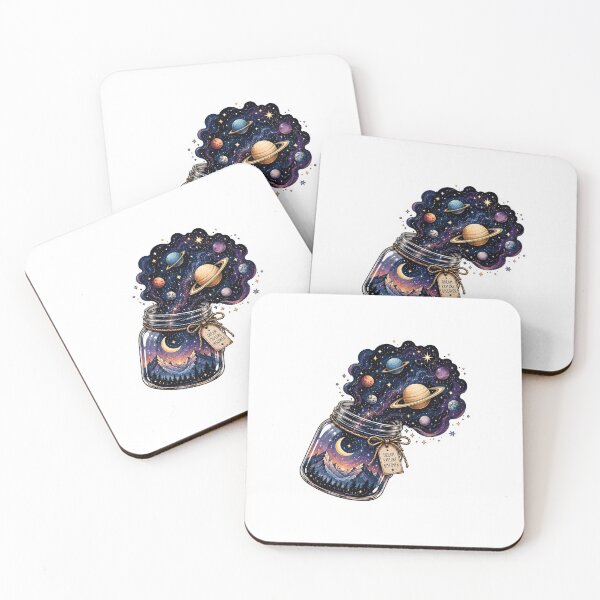 Item preview, Cosmic Dream Jar Sticker | Galaxy Space Mountain Moon & Planets designed and sold by PopStickerLab22.