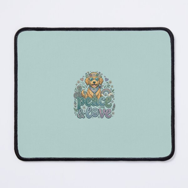 Item preview, Retro peace-and-love themed dog design with vintage typography. designed and sold by FootprintofLove.