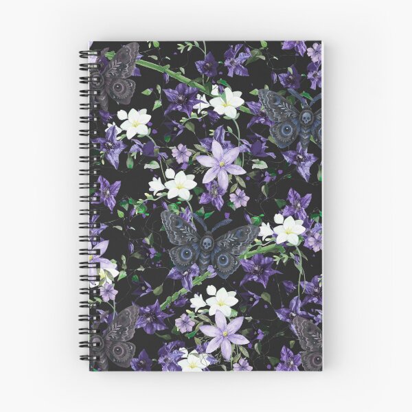 Item preview, Dark Gothic Death Head Moth Purple Floral Seamless Pattern designed and sold by Marukami99.