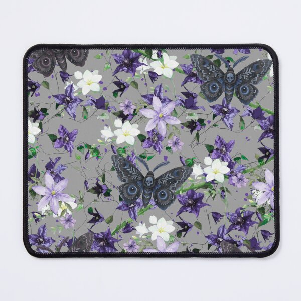 Item preview, Dark Gothic Death Head Moth Purple Floral Seamless Pattern designed and sold by Marukami99.