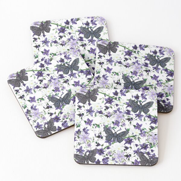 Item preview, Dark Gothic Death Head Moth Purple Floral Seamless Pattern designed and sold by Marukami99.