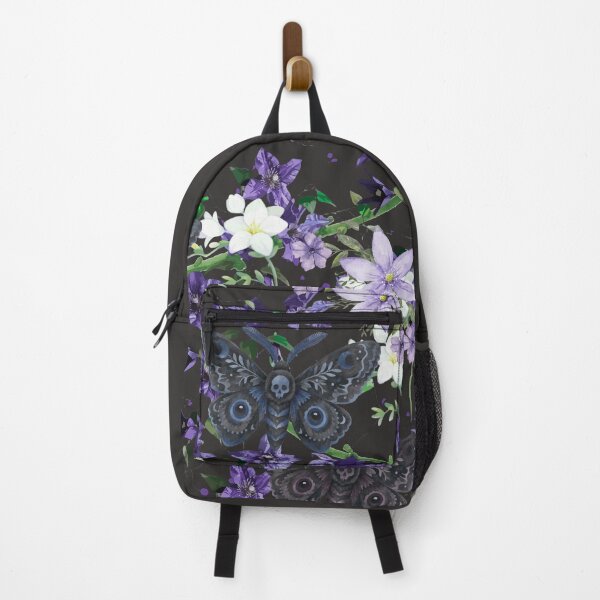 Item preview, Dark Gothic Death Head Moth Purple Floral Seamless Pattern designed and sold by Marukami99.