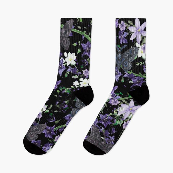 Item preview, Dark Gothic Death Head Moth Purple Floral Seamless Pattern designed and sold by Marukami99.