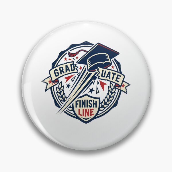 Item preview, Graduate Finish Line Mortarboard Cap Retro Athletic Seal Aesthetic designed and sold by mood-draftsman.