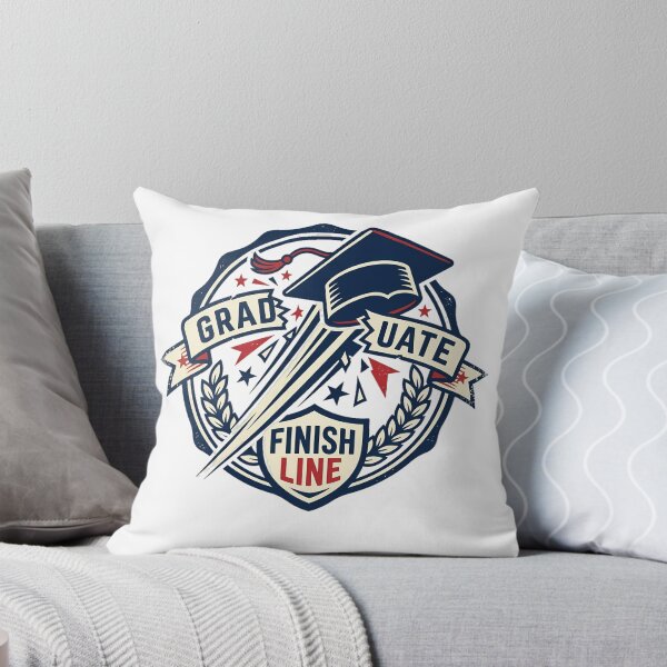 Item preview, Graduate Finish Line Mortarboard Cap Retro Athletic Seal Aesthetic designed and sold by mood-draftsman.