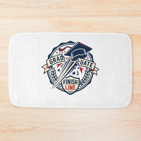Item preview, Graduate Finish Line Mortarboard Cap Retro Athletic Seal Aesthetic designed and sold by mood-draftsman.