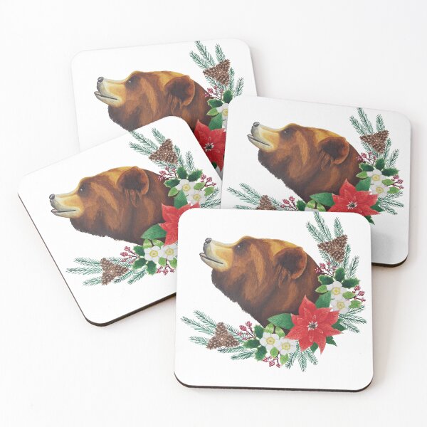 Item preview, Christmas bear watercolour designed and sold by By Kelly Attenborough.