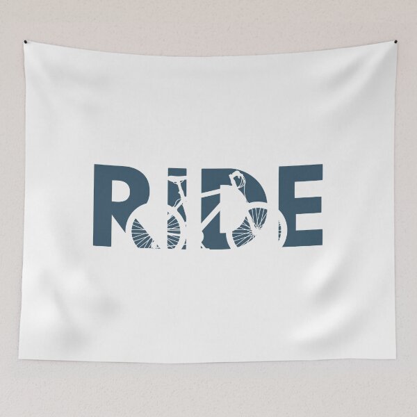 Item preview, "RIDE" | Minimalist Cycling Typography and Bicycle Design designed and sold by Shopeon Designs.