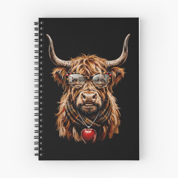 Item preview, Funny Highland Cow with Glasses Apple Teacher Cow Cute Farm Animal designed and sold by ArcaneArtistry.