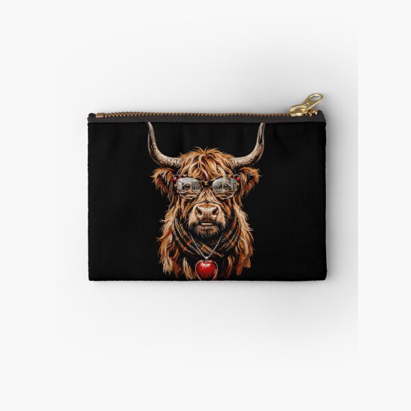 Item preview, Funny Highland Cow with Glasses Apple Teacher Cow Cute Farm Animal designed and sold by ArcaneArtistry.