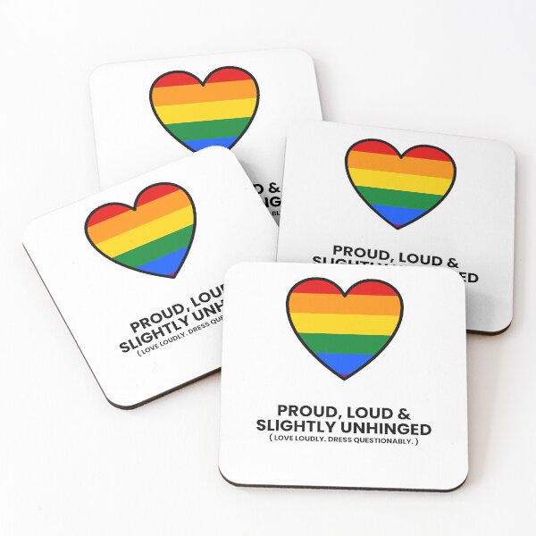 Item preview, Proud Loud & Slightly Unhinged — Pride Heart designed and sold by Off Beat Tee Hut.