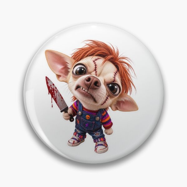 Item preview, Scary Chihuahua Dressed as Chucky with Knife designed and sold by Snurly.