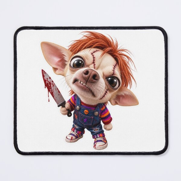 Item preview, Scary Chihuahua Dressed as Chucky with Knife designed and sold by Snurly.