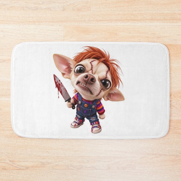 Item preview, Scary Chihuahua Dressed as Chucky with Knife designed and sold by Snurly.