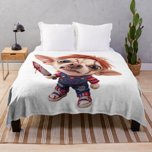 Item preview, Scary Chihuahua Dressed as Chucky with Knife designed and sold by Snurly.