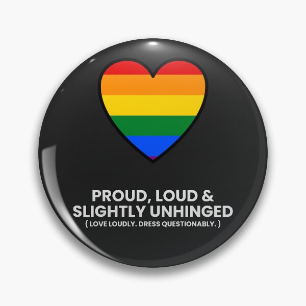 Item preview, Proud Loud & Slightly Unhinged — Pride Heart (White) designed and sold by Off Beat Tee Hut.