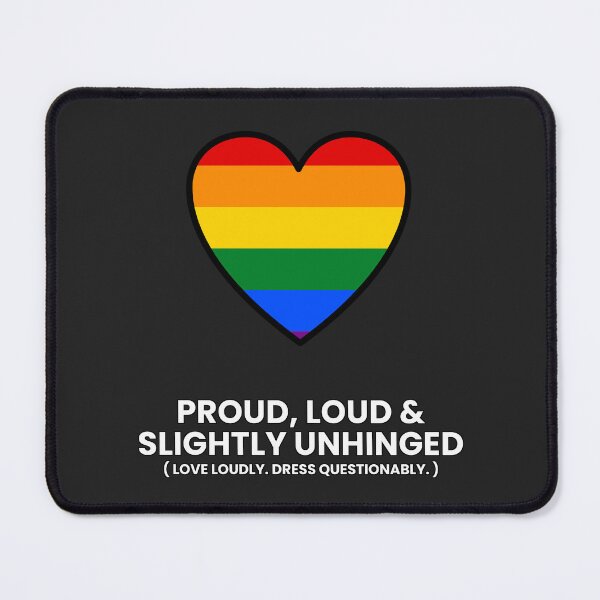 Item preview, Proud Loud & Slightly Unhinged — Pride Heart (White) designed and sold by Off Beat Tee Hut.