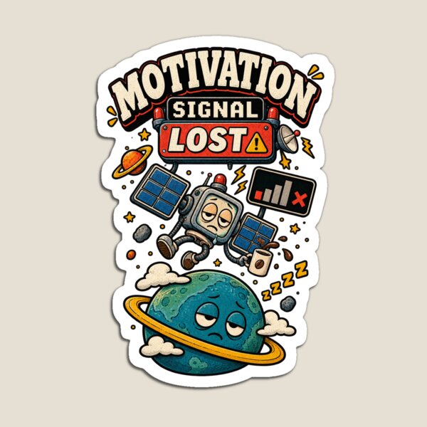 Item preview, Motivation Signal Lost – Funny Low Energy Retro Space designed and sold by NarpLTD.