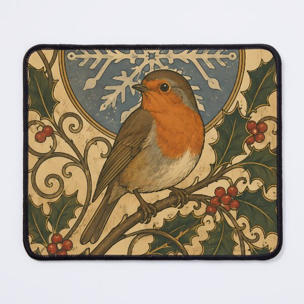 Item preview, Art Nouveau Robin Holly Winter Panel designed and sold by kuradoshanon.