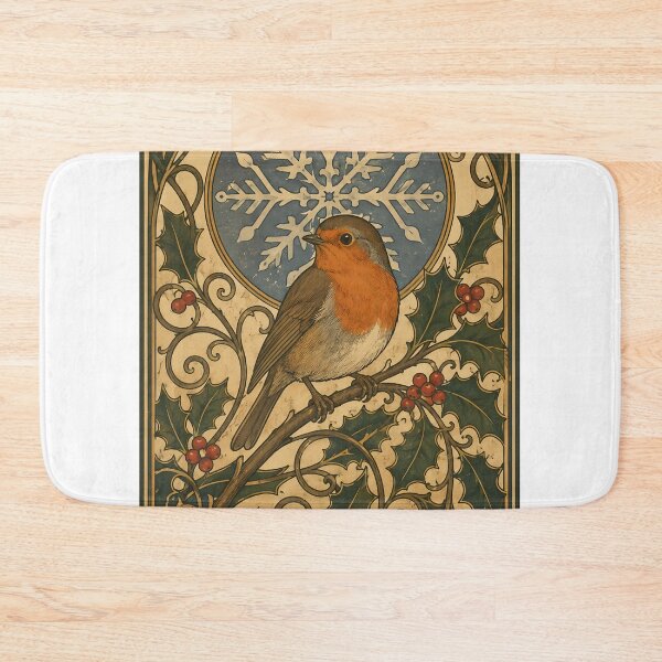 Item preview, Art Nouveau Robin Holly Winter Panel designed and sold by kuradoshanon.