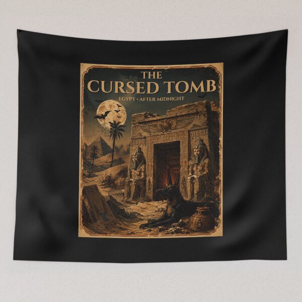 Item preview, The Cursed Tomb – Vintage Egyptian Halloween Poster designed and sold by KaBaRen.