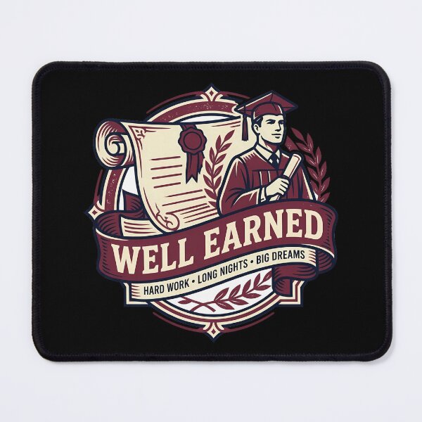 Item preview, Well Earned Graduate Diploma Scroll Crest Maroon Vintage Aesthetic designed and sold by mood-draftsman.