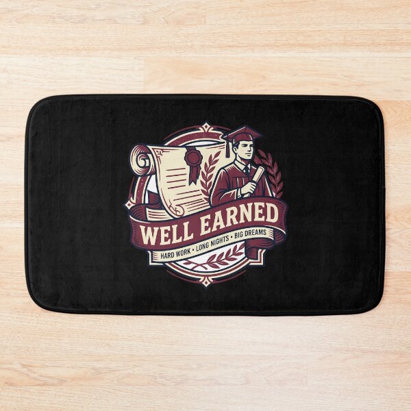 Item preview, Well Earned Graduate Diploma Scroll Crest Maroon Vintage Aesthetic designed and sold by mood-draftsman.