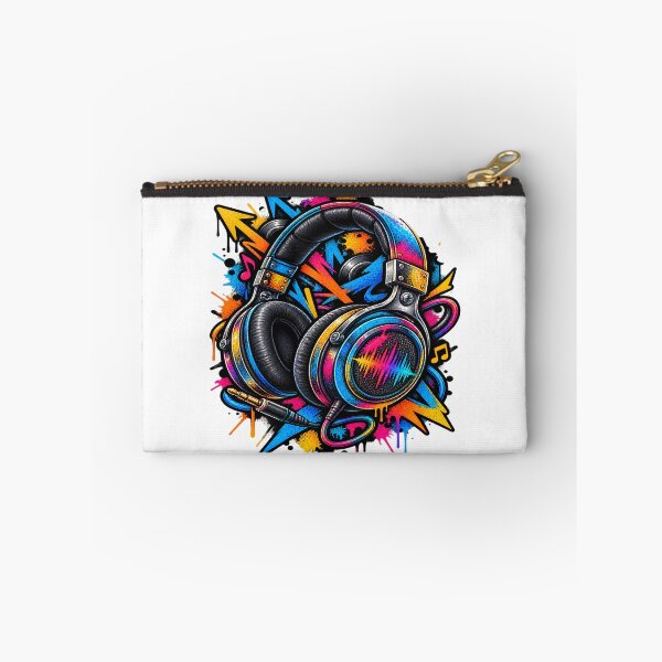 Item preview, Colorful Music Headphones Soundwave Graffiti Splatter Art Graphic designed and sold by shemodas.